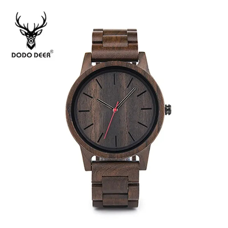 DODO DEER Natural Wood Male Quartz Classic Retro Watch Men'S Ebony Watch Designer Watch Drop Shipping